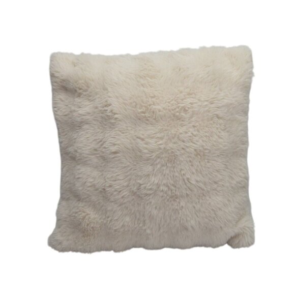 Faux Fur Throw Pillow Decorative Ivory White Utopia Bedding 20x20 - Picture 7 of 11